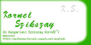 kornel szikszay business card